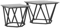 vidaXL Couchtisch 50 x 50 x 40 cm Graue Sonoma Spanplatte und Metall Mittel...