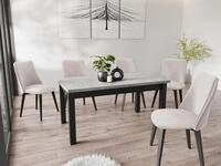WFL GROUP Esstisch Davidof ausziehbar rechteckig modern mit schwarzen Holzbeinen