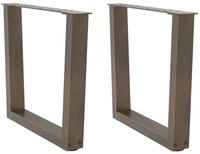 vidaXL Tischbein Couchtischbeine V-Form 2 St&uuml;ck Naturstahl 60x(42-43,3) cm...