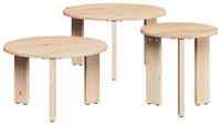 vidaXL Couchtisch Couchtisch 3 pcs Natur Massivholz Kiefer (3-St)