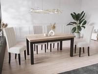WFL GROUP Esstisch Gemini ausziehbar rechteckig modern mit schwarzen Holzbeinen...