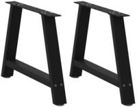 vidaXL Tischbein Couchtischbeine A-Form 2 Stk. Schwarz 70x(42-43) cm Stahl