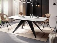 WFL GROUP Esstisch Foster ausziehbarer rechteckig loft mit schwarzen...