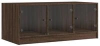 vidaXL Couchtisch Couchtisch mit Glast&uuml;ren Braun Eichen-Optik 102x50x42 cm...