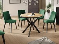WFL GROUP Esstisch Vincento ausziehbar rund industrial mit schwarzen...