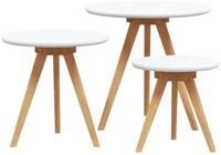 vidaXL Couchtisch Couchtisch 3 pcs Braun Massivholz aus Walnuss (3-St)