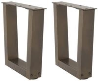 vidaXL Tischbein Couchtischbeine V-Form 2 St&uuml;ck Naturstahl 40x(30-31,3) cm...