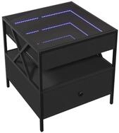 vidaXL Couchtisch Couchtisch mit Infinity-LED Schwarz 50x50x51 cm (1-St)