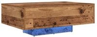 vidaXL Couchtisch 85 x 55 x 31 cm Couchtisch mit LED-Lichtern aus altem Holz 85x55x31