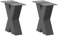 vidaXL Tischbein Couchtischbeine X-Form 2 Stk. Anthrazit 30x(30-31) cm Stahl
