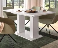 Inn.Furn S&auml;ulen-Esstisch Home-X (K&uuml;chentisch in Wei&szlig;, ausziehbar 150 - 190...