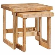 vidaXL Beistelltisch Satztische 2 pcs Braun 46 x 46 x 45 cm Massivholz (2-St)