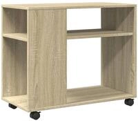 vidaXL Beistelltisch Beistelltisch mit Rollen Sonoma Eiche 70x35x60 cm Holzwerkstoff
