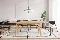 Woodman Esstisch Curved, Scandi Design, Breite 180 cm, ausziehbar auf 220 cm,