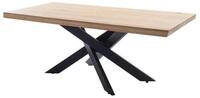 MCA furniture Esstisch AHUS, Braun, Schwarz, Metallgestell, Wildeiche massiv, B...