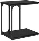 vidaXL Beistelltisch Beistelltisch mit Regal Schwarz Eichen-Optik 50 x 35 x 52 cm