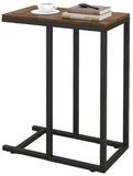COSTWAY Beistelltisch, C-Form, Sofatisch mit Metallgestell, Laptoptisch,