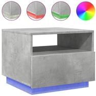vidaXL Couchtisch NA Couchtisch mit LED Leuchten Betongrau 50x49x40 cm