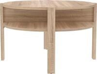 FORTE Beistelltisch Tobago, runder Couchtisch mit 4 Ablagef&auml;chern, B/H/T