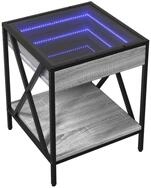 vidaXL Couchtisch Couchtisch mit Infinity-LED Grau Sonoma 40x40x49 cm (1-St)