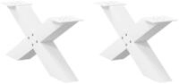 vidaXL Tischbein Couchtischbeine X-Form 2 Stk. Wei&szlig; 70x(30-31) cm Stahl