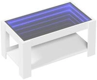 vidaXL Couchtisch LED-Couchtisch Wei&szlig; 93x53x45 cm Holzwerkstoff (1-St)