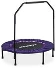 relaxdays Fitnesstrampolin Trampolin mit Haltestange &Oslash; 102 cm, lila, 102 cm