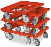 BRB-Lagertechnik Transportroller 6x Transportroller f&uuml;r Kisten 600x400 mm,...