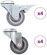 vidaXL Schwerlastrolle 8 Stk. Lenkrollen mit R&uuml;ckenloch 50 mm, (8-St)