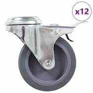 vidaXL Schwerlastrolle 12 Stk. Lenkrollen mit R&uuml;ckenloch 75 mm, (12-St)