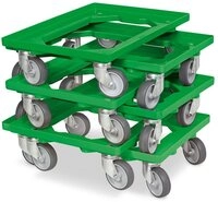 BRB-Lagertechnik Transportroller 6x Transportroller f&uuml;r Kisten 600x400 mm,...