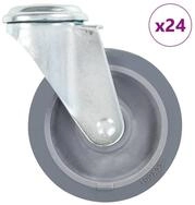 vidaXL Schwerlastrolle 24 Stk. Lenkrollen mit Bolzenloch 100 mm, (24-St)
