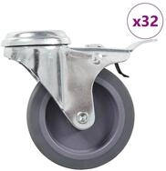vidaXL Schwerlastrolle 32 Stk. Lenkrollen mit R&uuml;ckenloch 75 mm, (32-St)