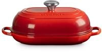LE CREUSET Br&auml;ter Brot Br&auml;ter Signature oval kirschrot 29cm, Emailliertes...