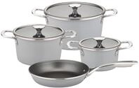 GSW Topf-Set Stratos, Edelstahl, Stahl-Emaille (Set, 7-tlg), Kochtopf-Set aus