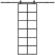 vidaXL Haust&uuml;r Schiebet&uuml;r mit Beschlag 76x205 cm ESG-Glas & Aluminium (1-St)