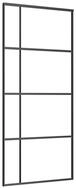 vidaXL Haust&uuml;r Schiebet&uuml;r ESG-Glas und Aluminium 90x205 cm Schwarz (1-St)