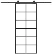 vidaXL Haust&uuml;r Schiebet&uuml;r mit Beschlag 90x205 cm ESG-Glas & Aluminium (1-St)
