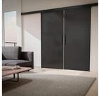 inova wohnen Doppelschiebet&uuml;r Glas schwarz satiniert 180 x 203,5 cm (Komplett...