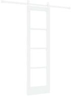 vidaXL Haust&uuml;r Schiebet&uuml;r Wei&szlig; 61 x 198,5 cm Massivholz Kiefer und Glas...