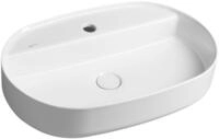 Isvea Waschtisch INFINITY OVAL Aufsatzwaschbecken, 60x40cm, wei&szlig;,...