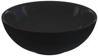 vidaXL Waschbeckenbrause Waschbecken Schwarz Gl&auml;nzend &Oslash;28x10 cm Keramik