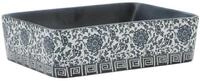 vidaXL Aufsatzwaschbecken, Waschbecken Schwarz Blau Rechteckig 46x35,5x13cm...