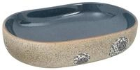 vidaXL Aufsatzwaschbecken, Waschbecken Sandfarben Blau Oval 59x40x14 cm Keramik