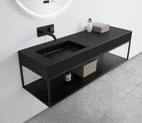 Bernstein Waschtisch BA8012 121cm Quarz Schwarz, Wandwaschbecken 121cm Quarz...