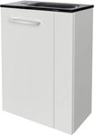 FACKELMANN Waschbecken SBC SCENO G&auml;ste WC Set 2-teilig 45 cm, Wei&szlig;, links, Glas