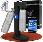 Luckymoose Wassersprudler Infinity-S mit 2x 1,25L langlebige Edelstahlflaschen,