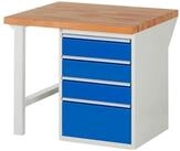 RAU Werkbank Werkbank 1000x900x890mm 4xSchublade-TA lichtgrau/enzianblau