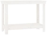 vidaXL Werkbank, Arbeitstisch Wei&szlig; 110x50x80 cm Massivholz Kiefer