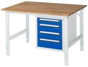 RAU Werkbank Arbeitstisch 1250x1000x910-1230 4xSchub B-Platte 25mm...
